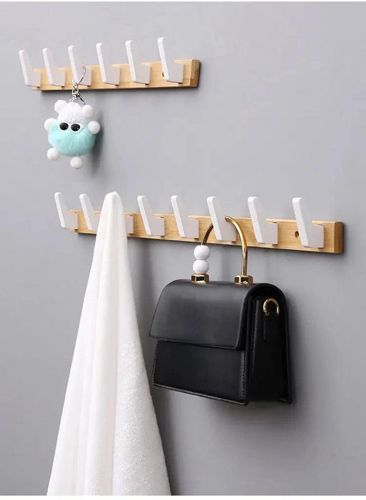 Stylish Solid Wood Wall-Mounted Coat Rack for Chic Home Organization