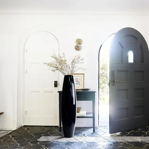 Elegant Black Resin Oversized Floor Vase for Stunning Home Decor