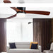 48-Inch Modern White Wood Ceiling Fan with Integrated LED Light and Remote Control