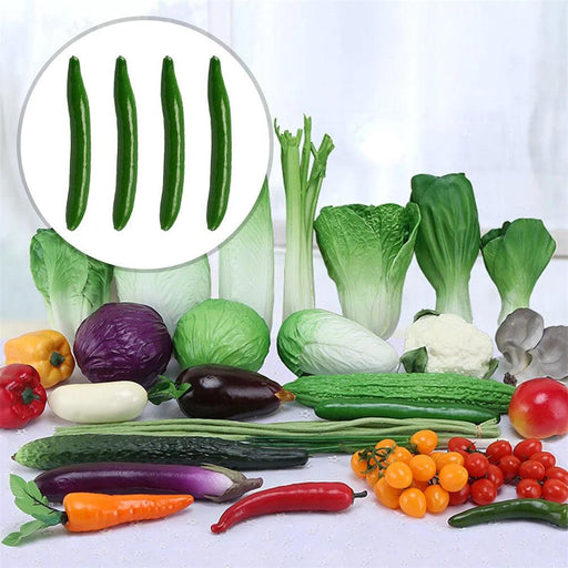 Lifelike Foam Cucumber Decoration & Educational Playset - Pack of 4 Realistic Props