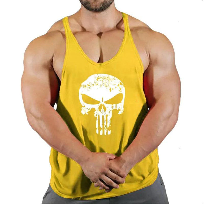 Men's Y-Back Sleeveless Gym Tank - Essential Workout Vest for Bodybuilders and Lifters