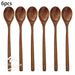 6-Piece Sustainable Bamboo Kitchen Utensil Set with Tree Paint Finish