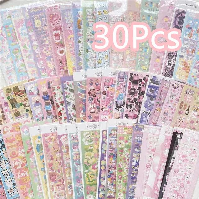 Kawaii Korean Random Laser Sticker Collection - Assorted Craft Supplies for Creative Fun