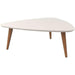 Chic Triangular White Gloss Coffee Table Set for Contemporary Living and Dining Areas