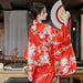 Charming Vintage Floral Yukata Kimono Dress with Obi - Perfect for Special Occasions and Cosplay