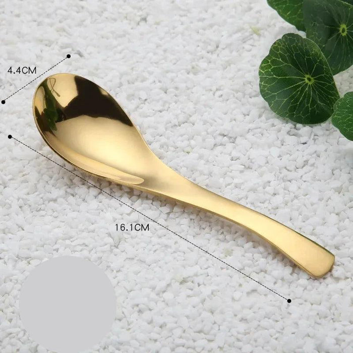 Elegant Multifunctional Japanese Stainless Steel Spoon for Soups, Desserts, and Beverages