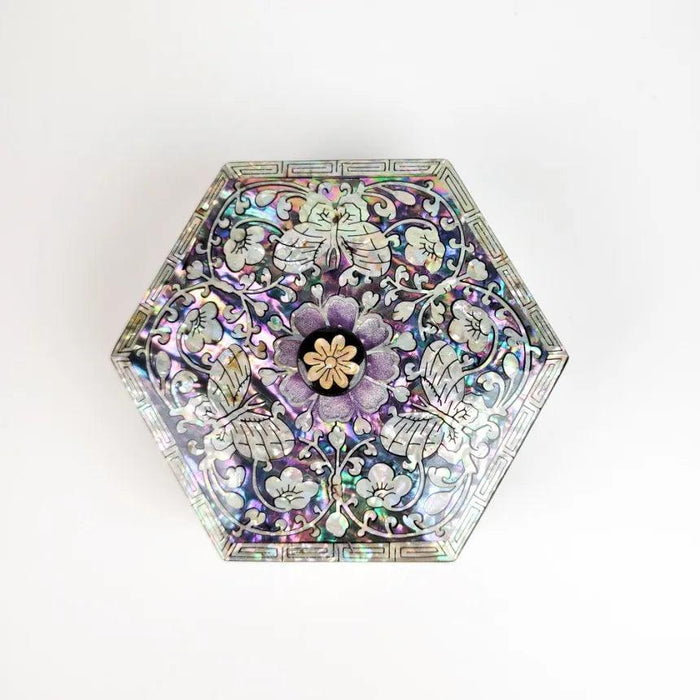 Elegant Mother of Pearl Floral Jewelry Organizer