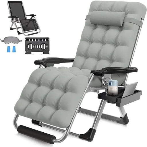 Zero Gravity Lawn Chair with Detachable Cushion and Adjustable Recline - Sturdy Design with Free Shipping