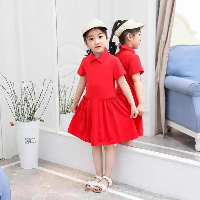 Charming Summer Ruffle Flare Dresses for Girls - Stylish Casual Uniforms