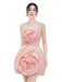 3D Floral Strapless Mini A-line Dress for Women – Slim Waist