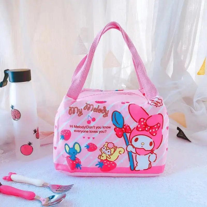 Sanrio Character Cozy Lunch Bag - Cute Insulated Tote Featuring Keroppi, My Melody & Badtz Maru for School and Office