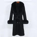 Chic Winter Elegance: Women's Fox Fur and Wool Overcoat with Luxurious Natural Collar