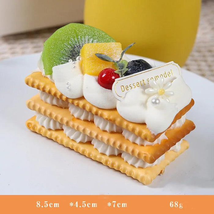 Realistic Artificial Fruit Cake Biscuit Model for Photography and Table Decor - 1PC Lifelike Fake Food Display Piece