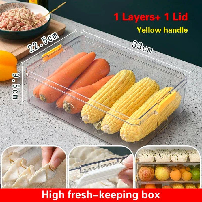 Kitchen Storage Solution Set: Freezer-Safe Box for Fresh Bread, Dumplings, and Vegetables