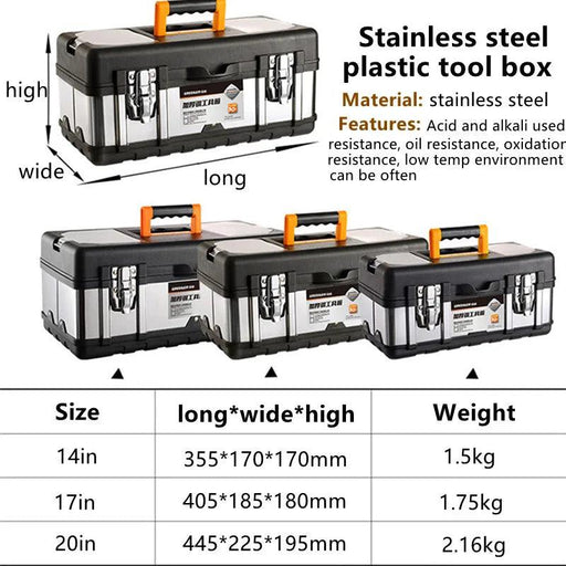 Heavy-Duty Stainless Steel Tool Storage Box for Professionals