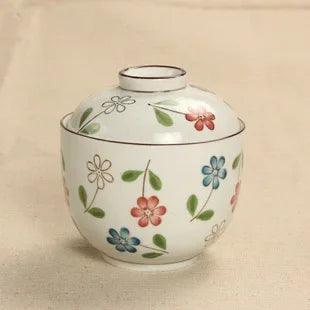 Exquisite Hand-Painted Japanese Porcelain Stew Bowl Set with Lids