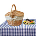 Oversized Handcrafted Wicker Picnic Basket with Dual Access Lids - Elegant Storage Solution