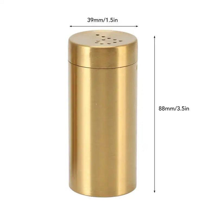 Set of 2 Rustproof Gold Spice Jars - Stainless Steel Seasoning Shakers for Salt, Sugar, Pepper, and More