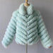 Elegant Reversible Women's Fox Fur Winter Jacket with Silk Lining