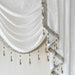 Sophisticated Gray Beaded Waterfall Swag Valance - Luxurious Rod Pocket Curtain Treatment