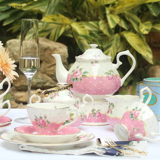 Nordic Pot Cup Saucer Set - Exquisite Bone China Tea Party Tableware for Luxurious Tea Moments