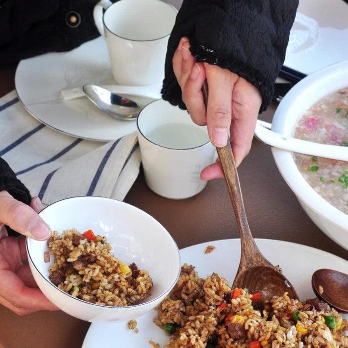 Elegant Long-Handled Wooden Spoon for Gourmet Ramen and Porridge Enjoyment