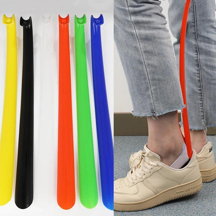 42cm Ergonomic Curved Hook Shoe Lifter - Convenient Portable Tool for Effortless Footwear Access