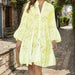 Chic Lace A-Line Beach Dress with Flared Sleeves for Women