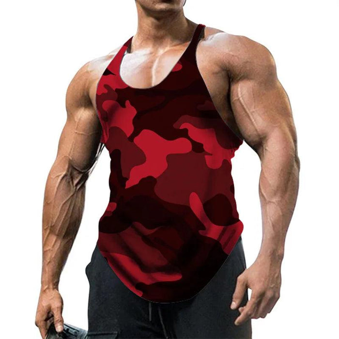 Men's Camo Sleeveless Fitness Tank Top - Ultimate Summer Workout Vest