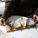 Artisan Japanese Leaf-Shaped Ceramic Serving Dish Set with Elegant Wooden Tray