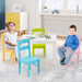 Vibrant Wooden Kids' Activity Table and Chair Set with 4 Seats - Ideal for Creative Play and Learning