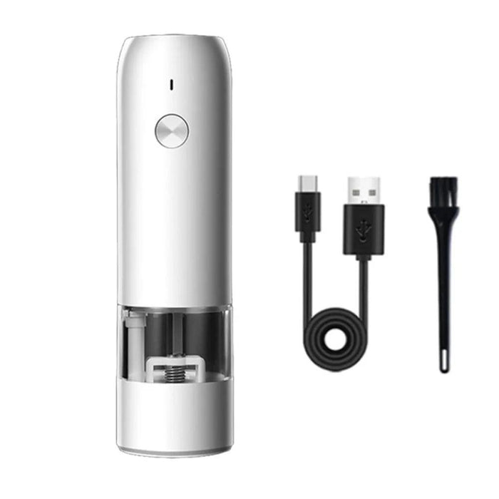 Sleek Rechargeable Electric Pepper Grinder with Adjustable Grinding Levels and Built-in LED Light