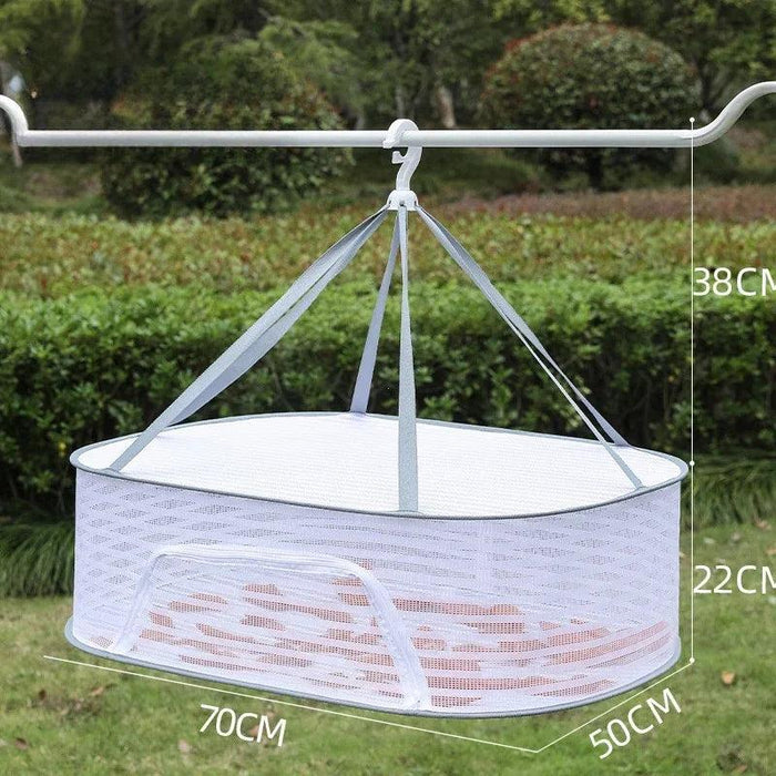 Grey Multi-Layer Mesh Drying Net - Perfect for Vegetables, Laundry, and More