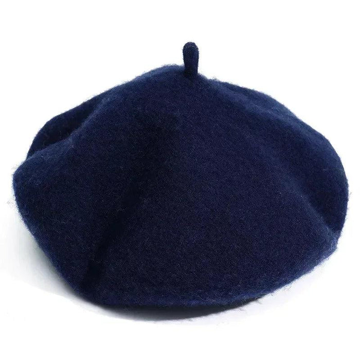 Chic French Wool Beret - Effortless Vintage Elegance for Women