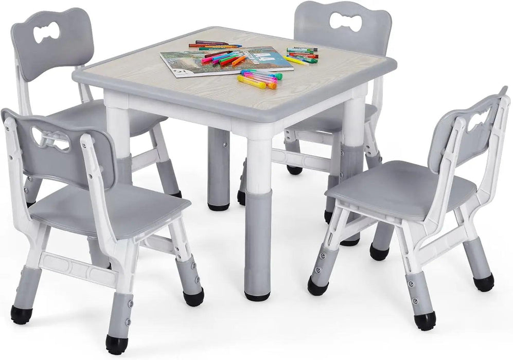 Creative Kids Adjustable Table and Chair Set with Interactive Graffiti Surface - Ideal for Ages 2-10