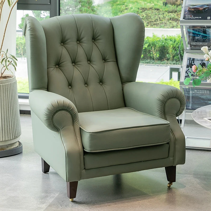 Elegant Leather Wingback Chair for Modern Living Areas