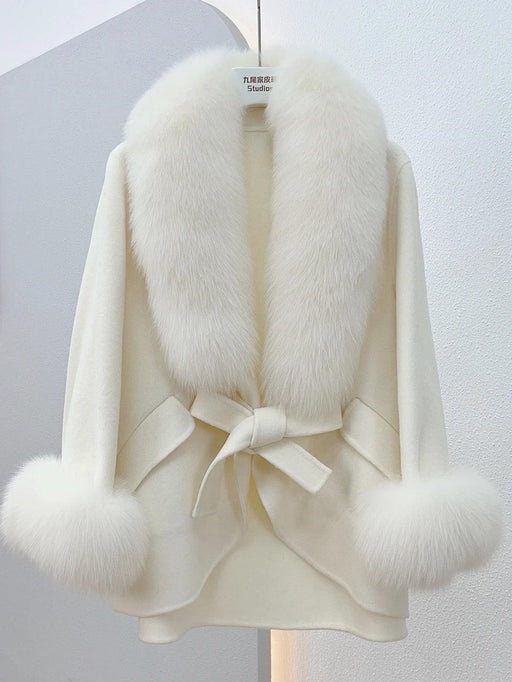 Chic Korean Fox Fur Cape: A Stylish Winter Essential for Women