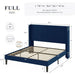 Elegant Blue Velvet Wingback Bed Frame with Smart Under-Bed Storage - Chic & Comfortable Design