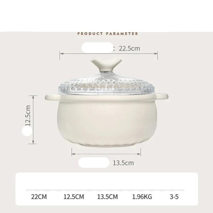 Premium Glass Ceramic Casserole Pot - Your Essential Kitchen Companion for Masterful Cooking