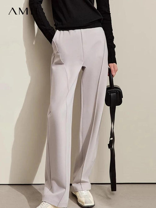 Chic High-Waisted Arc Split Casual Trousers for Women