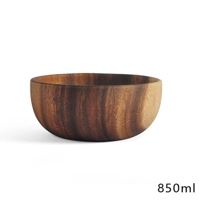 Large Eco-Friendly Acacia Wood Bowl Set for Salads and Fruits - Stylish Serving Solution