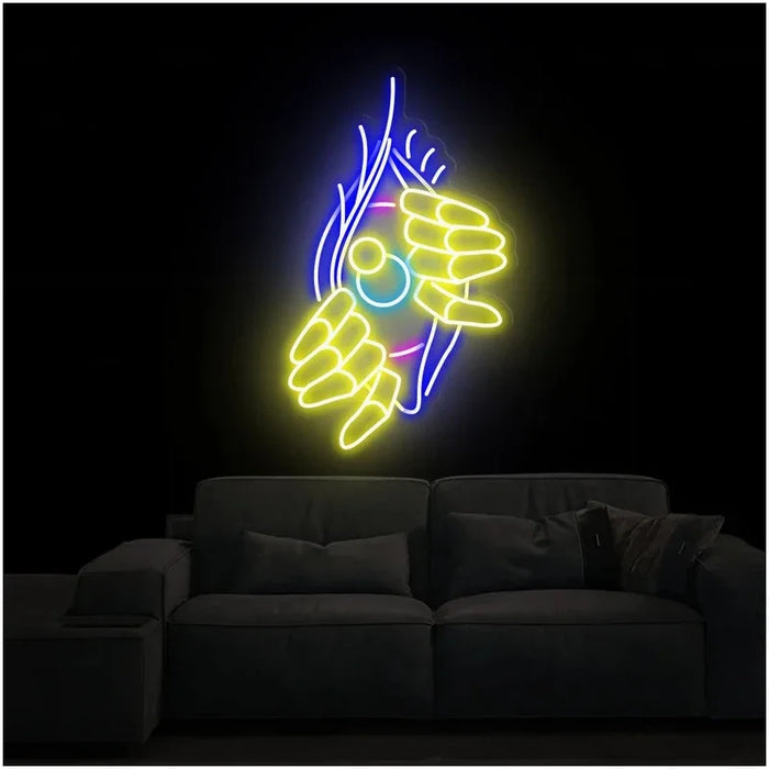 Glowing Devil Eyes Customizable LED Neon Sign with Adjustable Brightness - Halloween Decor and Installation Kit