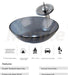 Artisan-Crafted Black Glass Vanity Basin Set with Chrome Waterfall Faucet