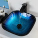 Elegant Blue Glass Bathroom Sink Set with Waterfall and Stream Faucet - Chic Home Upgrade