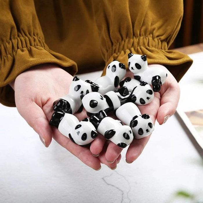 Cute Panda Ceramic Chopsticks Holder - Whimsical Tableware for Chinese & Japanese Dining