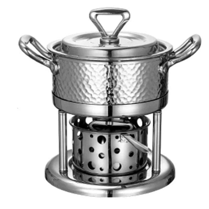 Solo Dining Stainless Steel Pot Set with Integrated Alcohol Burner