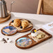 Charming Wooden Serving Tray for Elegant Tea and Snack Presentation