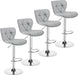 Set of 4 Retro Brown Adjustable Swivel Bar Stools with Shell Back