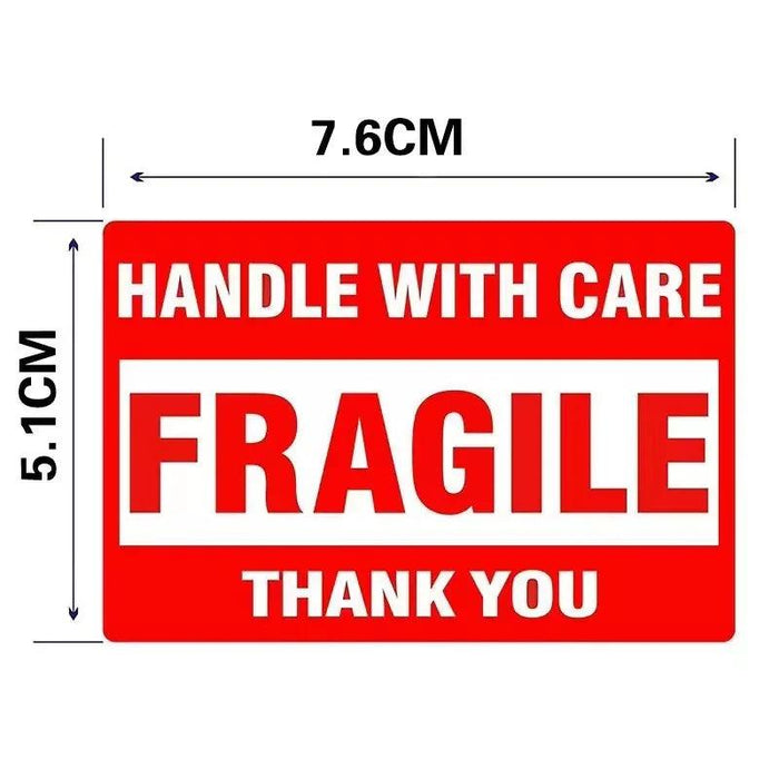 100PCS Premium Fragile Shipping Stickers - High-Visibility Handle with Care Labels