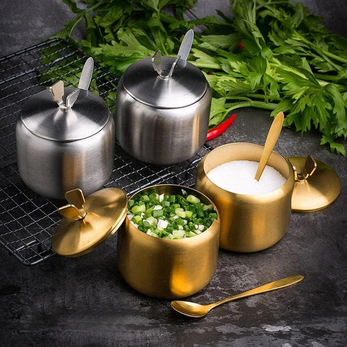 Chic Stainless Steel Spice Storage Set for a Modern Kitchen